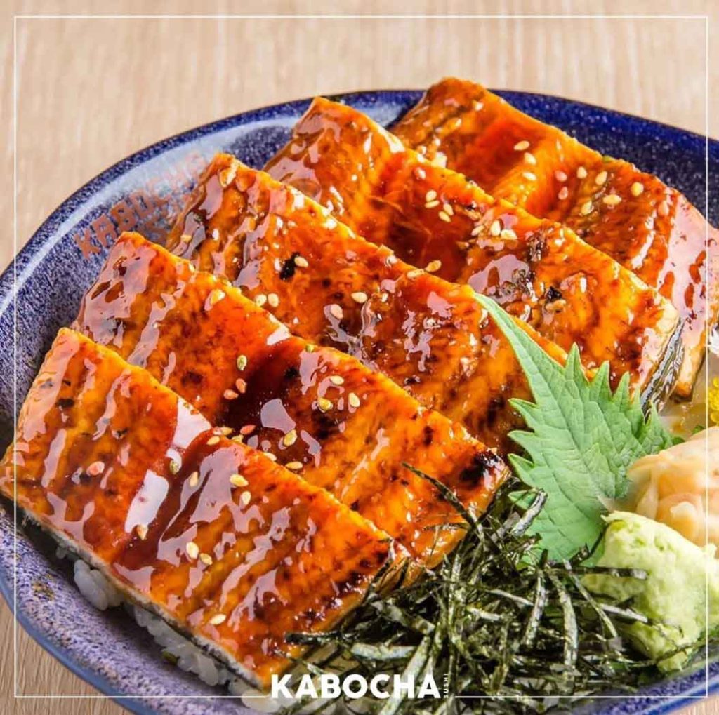 ร้านอาหารญี่ปุ่นใกล้ฉัน kabocha sushi delivery อุนะด้ง หรือ ข้าวหน้าปลาไหล ญี่ปุ่น ดงบุริ