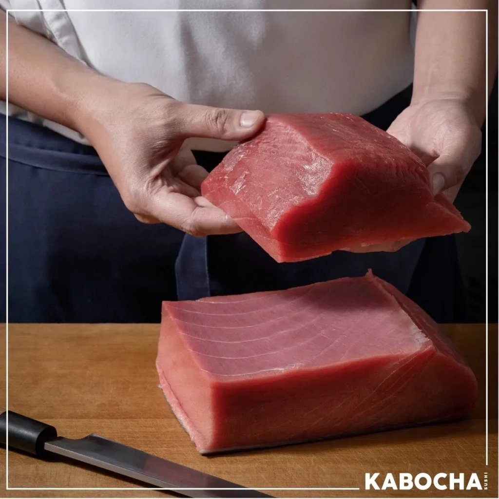 ร้านอาหารญี่ปุ่น คาโบฉะ ซูชิ เดลิเวอรี่ วันที่กิน ปลามากุโระ