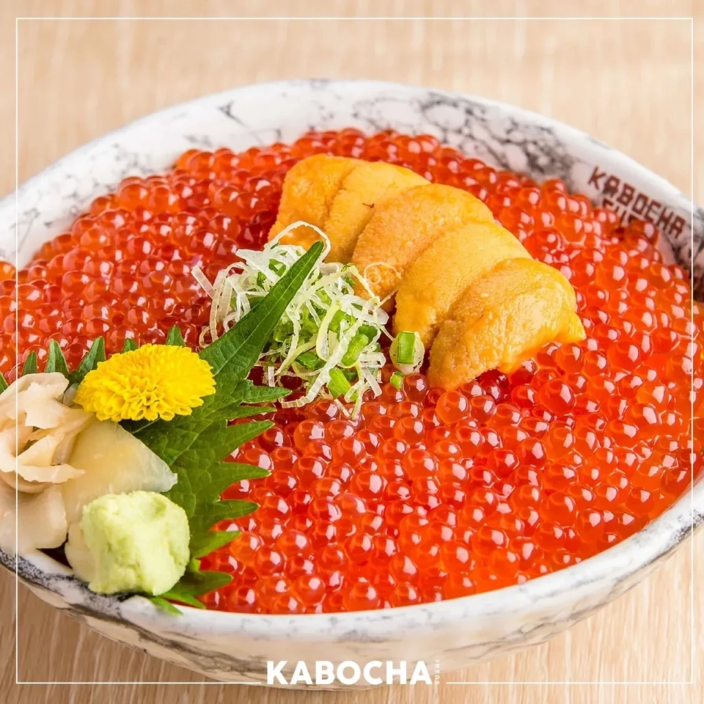 ร้านอาหารญี่ปุ่นใกล้ฉัน kabocha sushi delivery ชวนทาน อิคุระด้ง หรือ ข้าวหน้าไข่ปลาแซลมอน