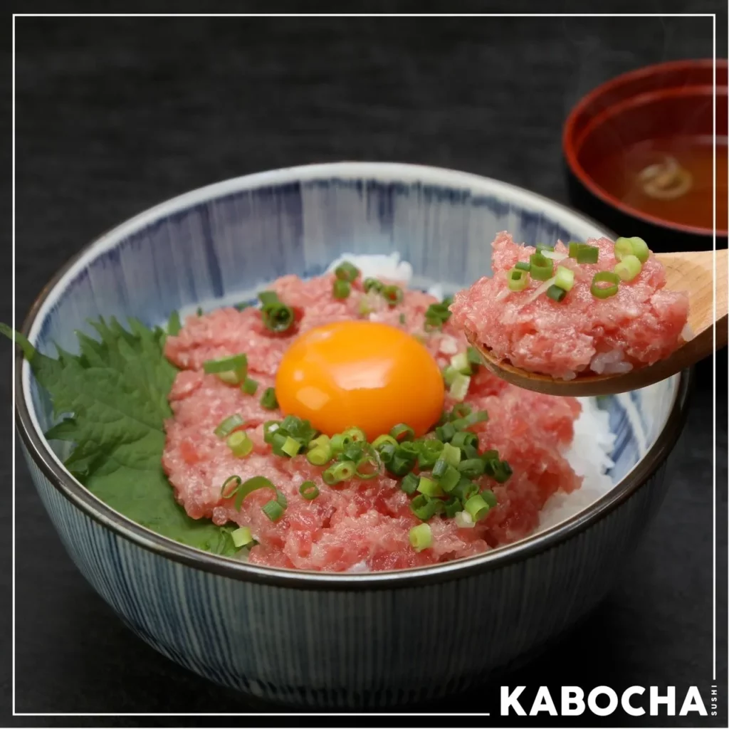 ร้านอาหารญี่ปุ่น kabocha sushi delivery เมนูนิกิทาโร่ ปลาทูน่าสับ