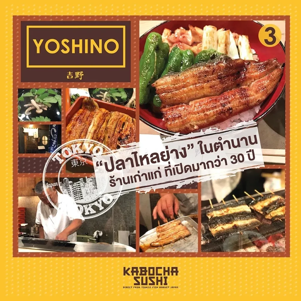 ร้านอาหารญี่ปุ่น Yoshino ปลาไหล ภาพจาก kabocha sushi delivery