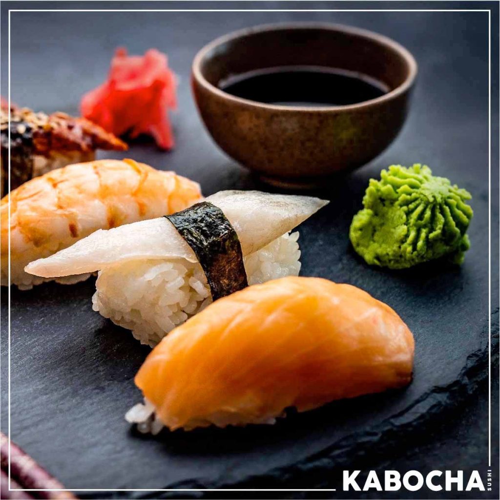 ร้านอาหารญี่ปุ่น kabocha sushi delivery ซาซิมิ ปลาดิบ จะมี วาซาบิ